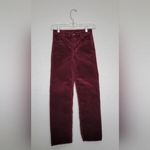 Divided Maroon Corduroy Straight Leg Pants